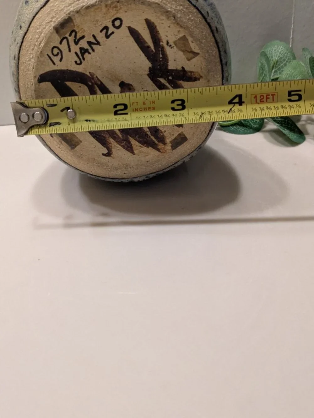 Gerald Patrick Pottery Vtg 1972 Pinch Pot Vase Signed Speckle Glaze 5